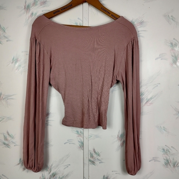 Fashion Nova Pink Long Sleeve Cropped Top - Picture 8 of 11